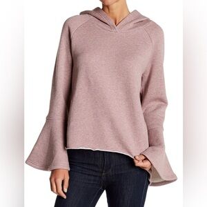 Chelsea & Theodore pink hoodie with bell sleeves, 100% cotton size medium